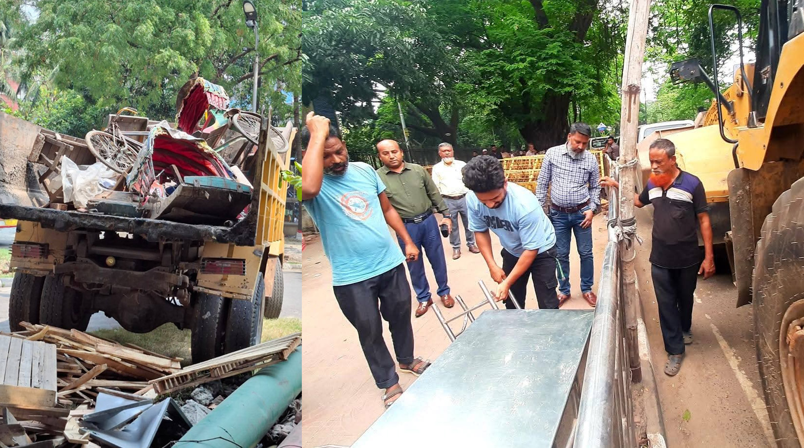 ডিএসসিসির উচ্ছেদ অভিযান।