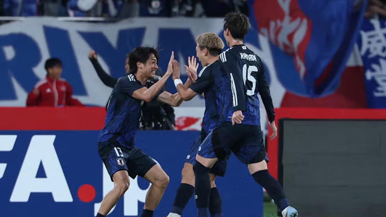 জাপান - ব্রাজিল ম্যাচের একটি মুহূর্ত।