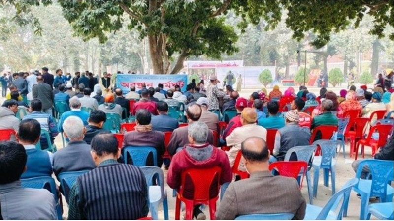 রাবিতে পোষ্য কোটা ৫ শতাংশের দাবিতে অবস্থান ধর্মঘট