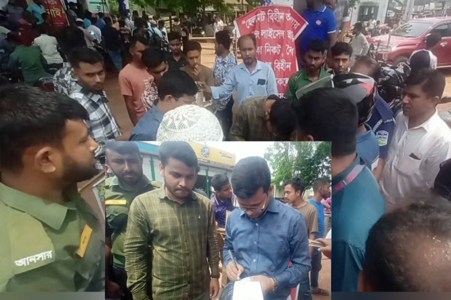 কেন্দুয়ায় ফুয়েল কার্ড ছাড়া পেট্রোল নেওয়ার চেষ্টা, ৬ জনকে জরিমানা