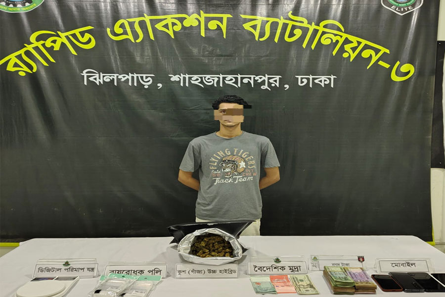বসুন্ধরায় র‍্যাবের অভিযানে বিপুল হাইব্রিড গাঁজা উদ্ধার, গ্রেপ্তার ২