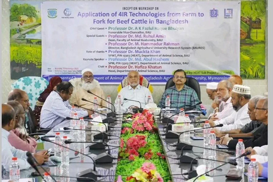 বাকৃবিতে গরুর গোশত উৎপাদনে চতুর্থ শিল্পবিপ্লব প্রযুক্তি বিষয়ক কর্মশালা