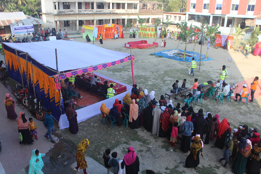 দুর্যোগ ঝুঁকি হ্রাস ও জনসচেতনতা বৃদ্ধিতে মহড়া