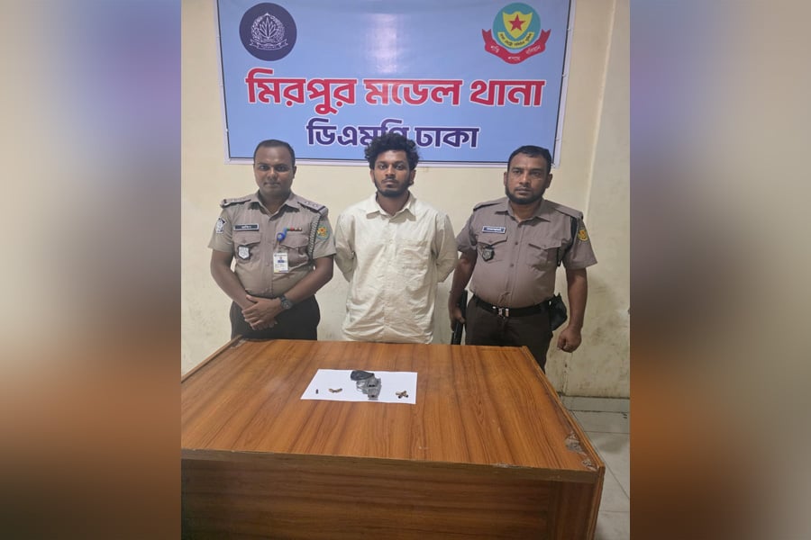 মিরপুরে অস্ত্রসহ গ্রেপ্তার কাওছার ভুইয়া ওরফে শান্ত। ছবি: সংগৃহীত