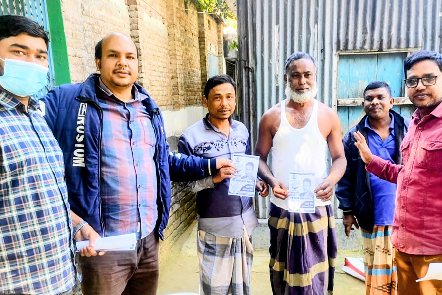 সাঘাটায় বিএনপি প্রার্থী ফারুক আলমের নির্বাচনী প্রচারণা