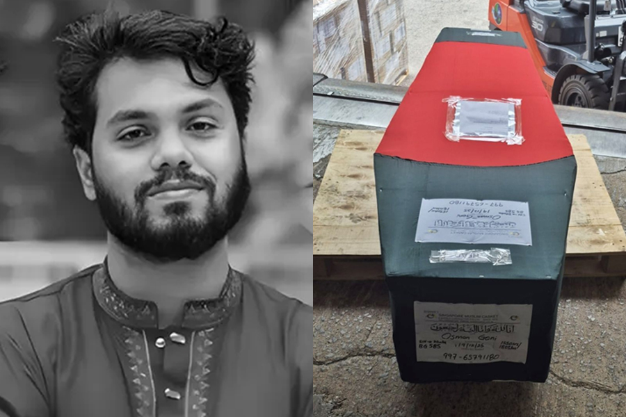 লাল-সবুজে মোড়ানো কফিনে দেশে ফিরছেন ওসমান হাদি