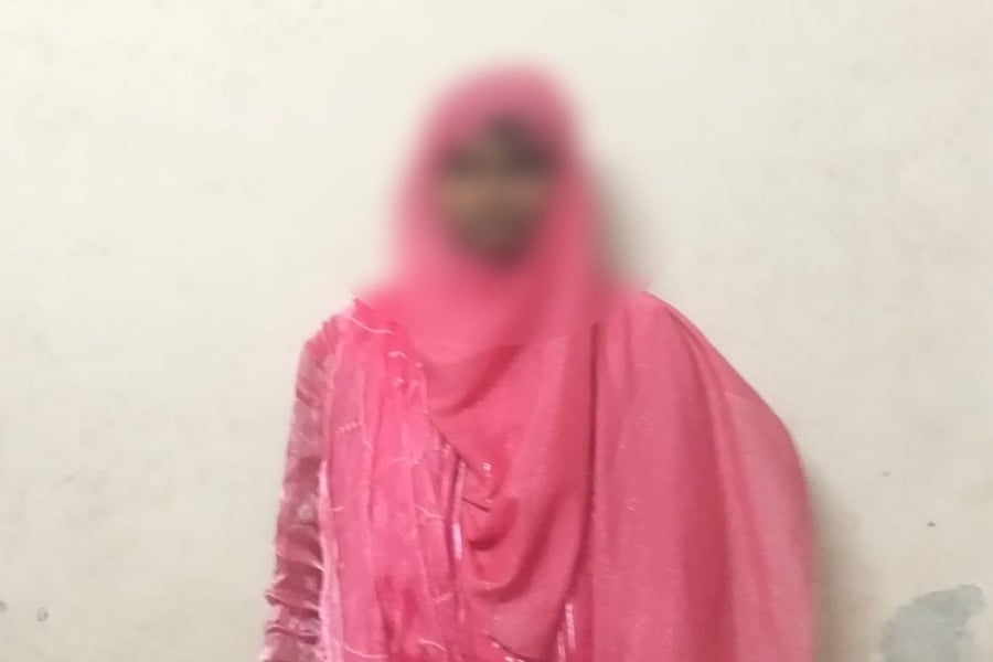 গ্রেপ্তার হওয়া আসামি ফাতেমা আক্তার মেঘনা। ছবি: ভিওডি বাংলা