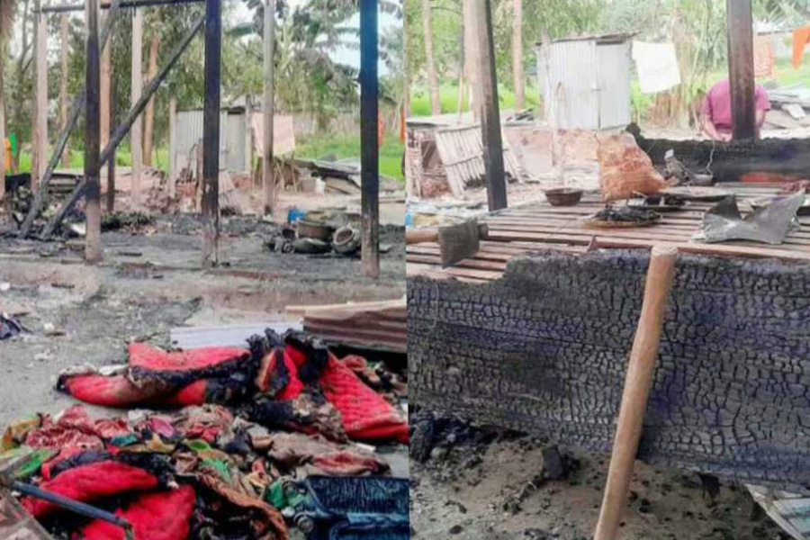 রাজারহাটে অগ্নিকাণ্ডে ৪ বসতঘর পুড়ে ছাই, ক্ষতি ১০ লাখ টাকা