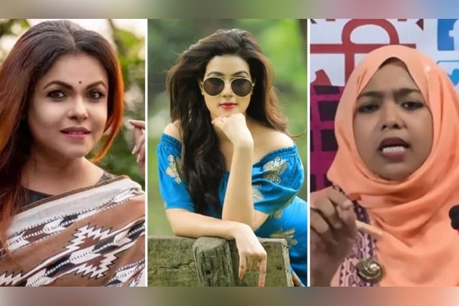 মেহের আফরোজ শাওন, মাহিয়া মাহি এবং শান্তা ফারজানা। ছবি-ভিওডি বাংলা