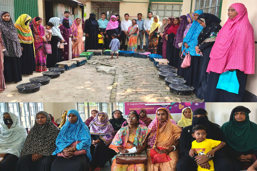 নাগরপুরে প্রান্তিক জনগোষ্ঠীর মাঝে হাঁসের বাচ্চা বিতরণ