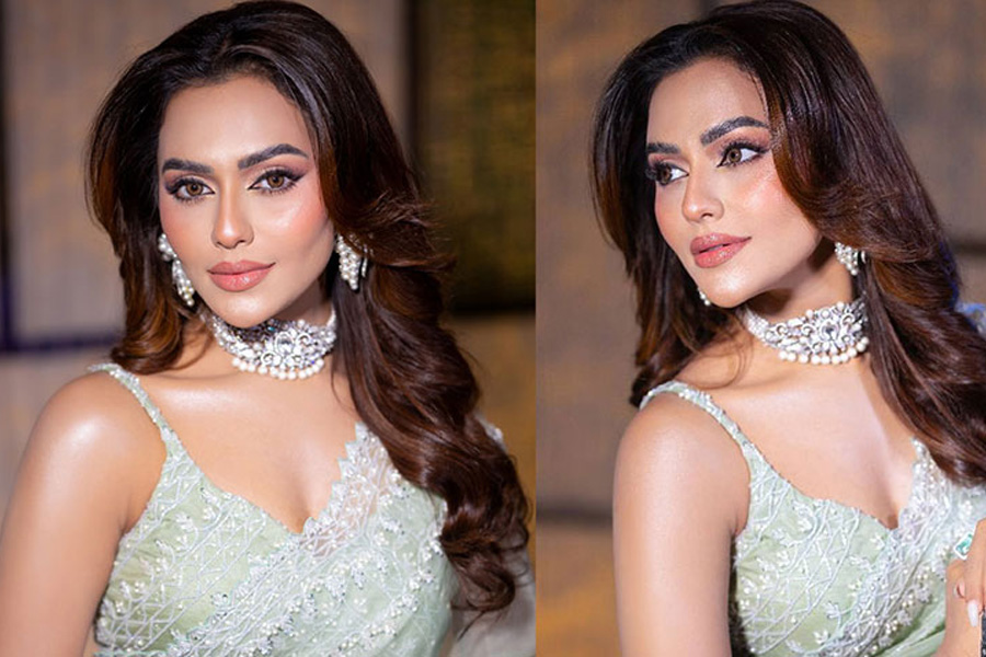 মৌসুমের প্রিয় রঙে ঝলমলে নুসরাত ফারিয়া