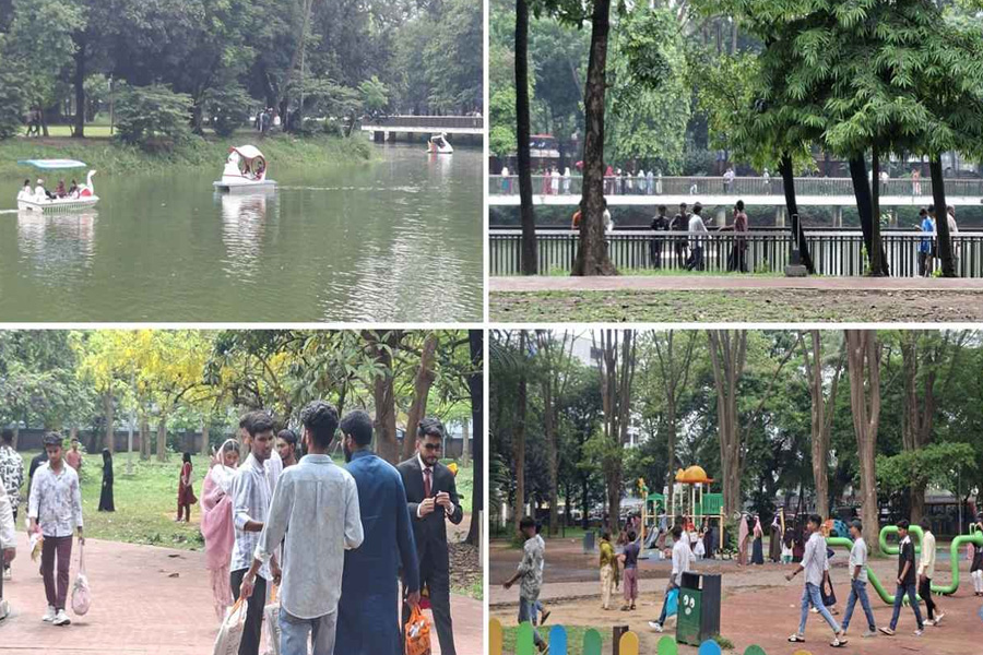 ছুটির দিনে দর্শনার্থীর ভিড়ে মুখর রমনা পার্ক