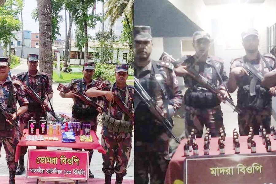 বিজিবির অভিযানে সীমান্তে ৯ লাখ টাকার ভারতীয় পণ্য জব্দ