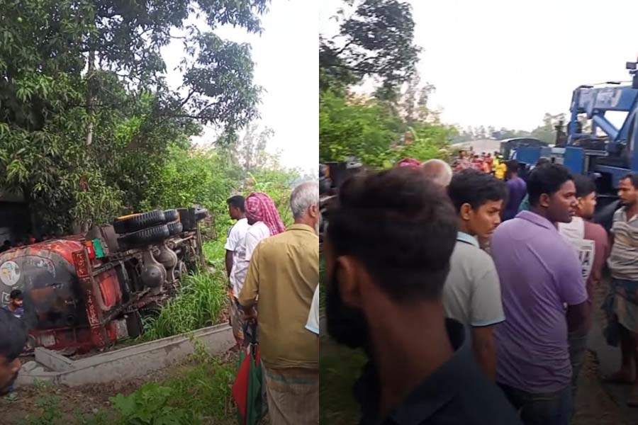 সলঙ্গায় বিটুমিনবাহী ট্যাংলরির চাপায় নারী নিহত
