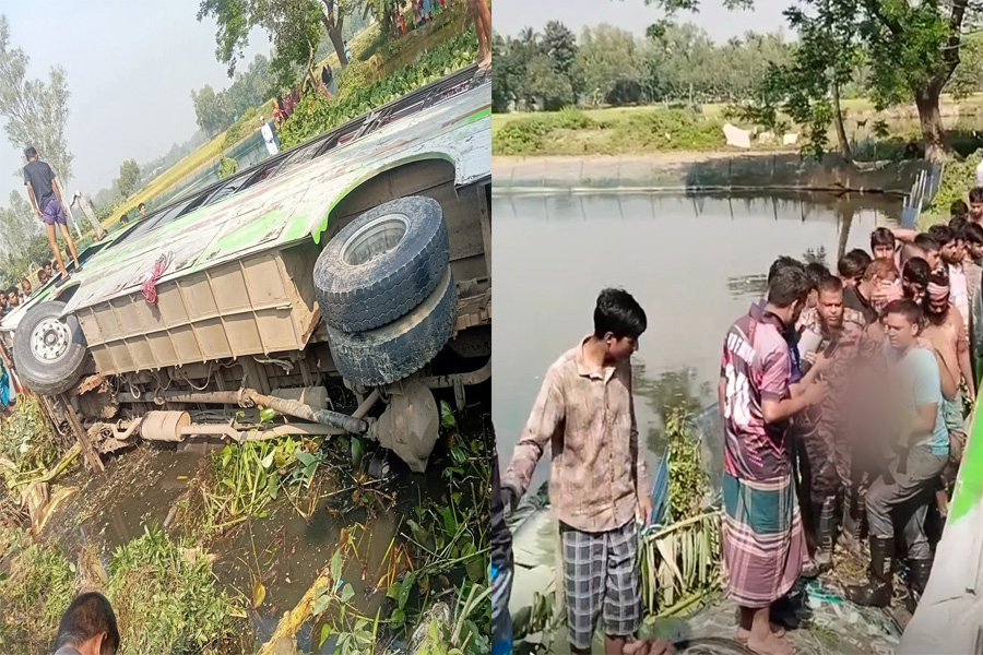 মধুপুরে বাস নিয়ন্ত্রণ হারিয়ে পুকুরে পড়ে শিশুর মৃত্যু