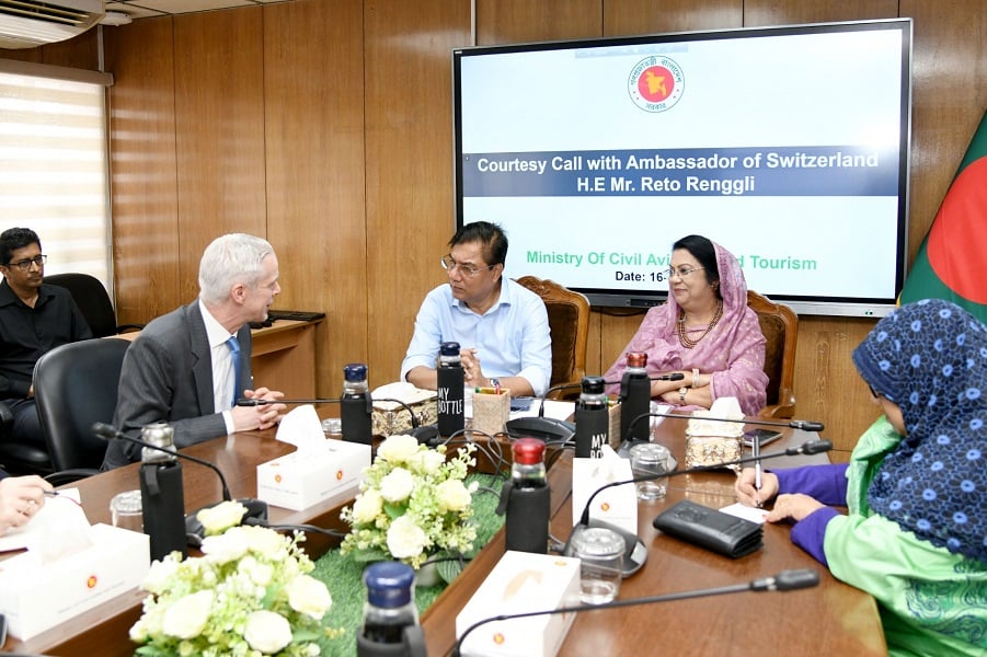ঢাকা বিমানবন্দরে গ্রাউন্ড হ্যান্ডলিং সেবা দিতে আগ্রহী সুইজারল্যান্ডের ‘সুইসপোর্ট’