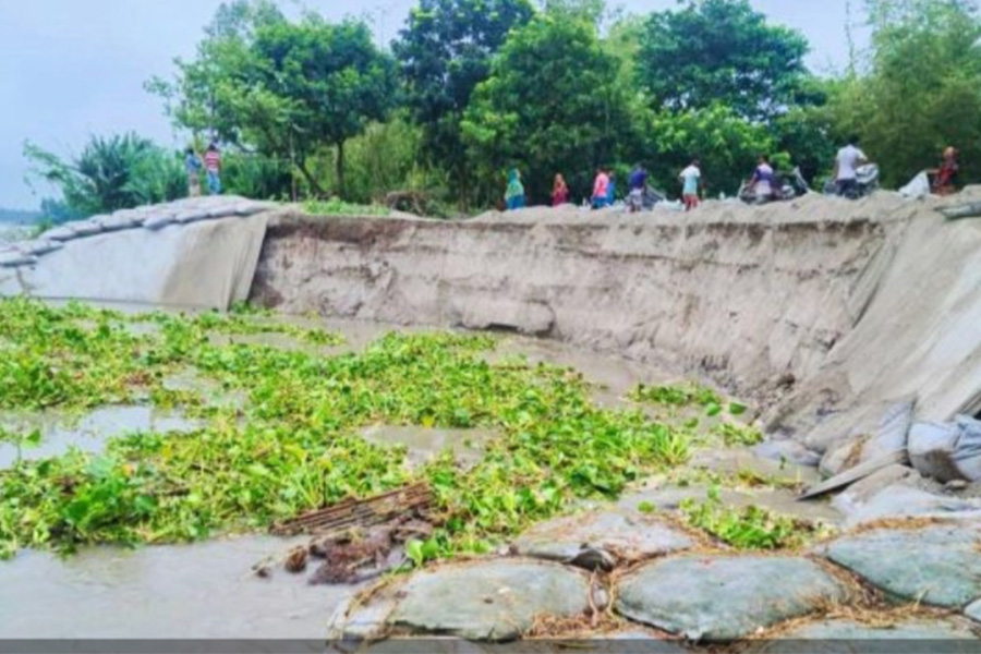 গাইবান্ধা সুন্দরগঞ্জে তিস্তায় তীব্র ভাঙন ঝুঁকিতে শতাধিক বসতবাড়ি