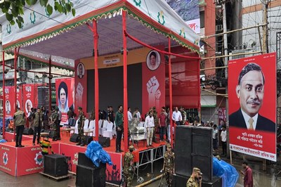 নয়াপল্টনে জলাবদ্ধতা, বিকালে শ্রমিক দলের সমাবেশ