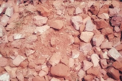 চন্ডিপুরে নিম্নমানের ইটের খোয়া দিয়ে রাস্তা নির্মাণের অভিযোগ