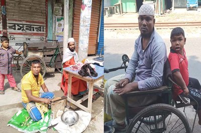 ভিক্ষা ছেড়ে আত্মমর্যাদার পথে প্রতিবন্ধী সাবলু