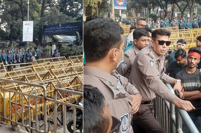 শিক্ষাভবন মোড়ে শিক্ষার্থীদের সড়ক অবরোধ, পুলিশ মুখোমুখি