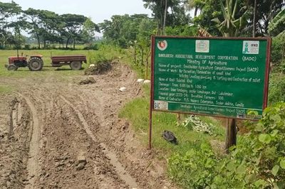 খালের পাড় কেটে বিএনপি নেতার বাড়ির উঠান ভরাট