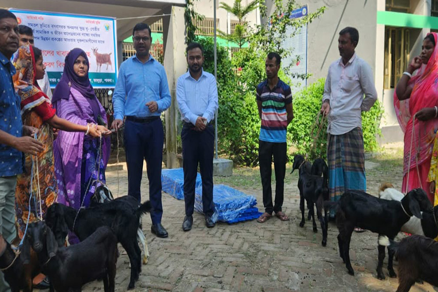 ভাঙ্গুড়ায় নৃ-গোষ্ঠী সম্প্রদায়ের মাঝে ছাগল বিতরণ